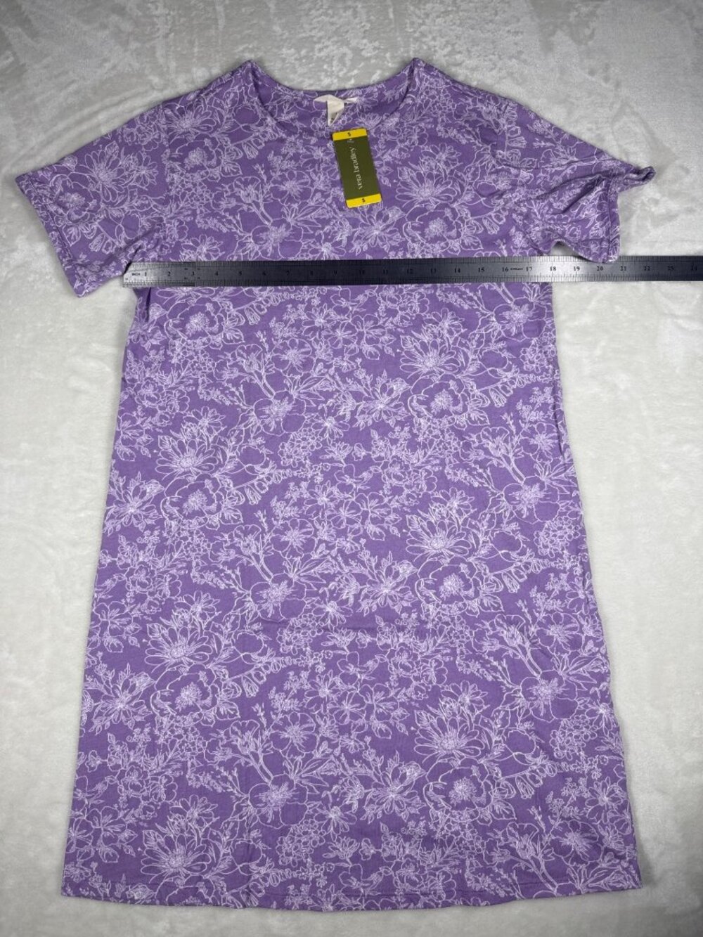 Vera Bradley Purple Floral Short Sleeve Dress Small - Picture 4 of 8